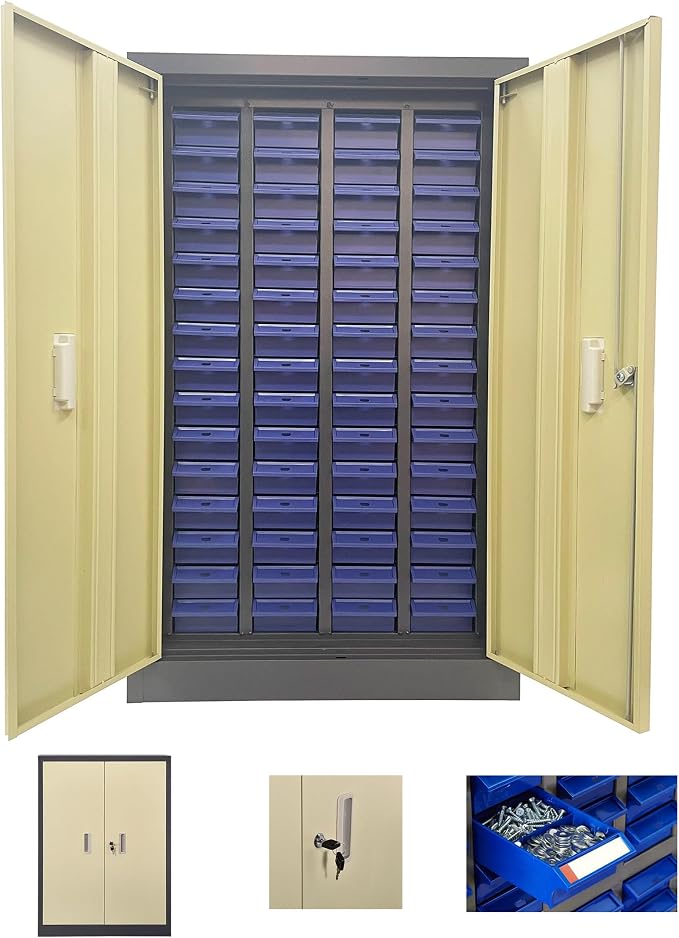 INTSUPERMAI Parts Cabinet Tools Storage Cabinet 60 Drawer Plastic Parts by INTSUPERMAI