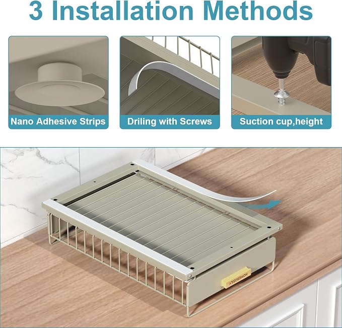 Under Sink Organizer, 2 Pack Pull Out Kitchen Cabinet Organizer, Mute Slide-Out - Image 7