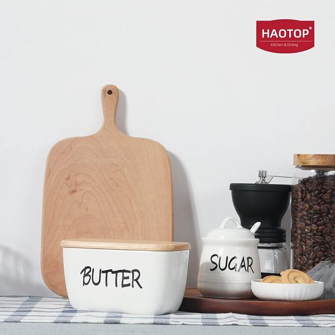 HAOTOP Large Porcelain Butter Dish - Image 7