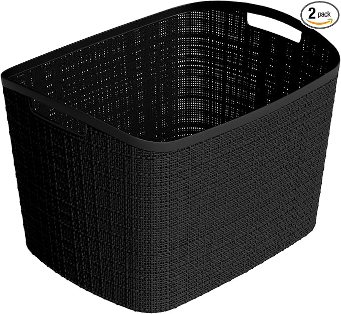 Curver Set of 2 XL 30.5L Jute Decorative Plastic Organization and Storage by Curver