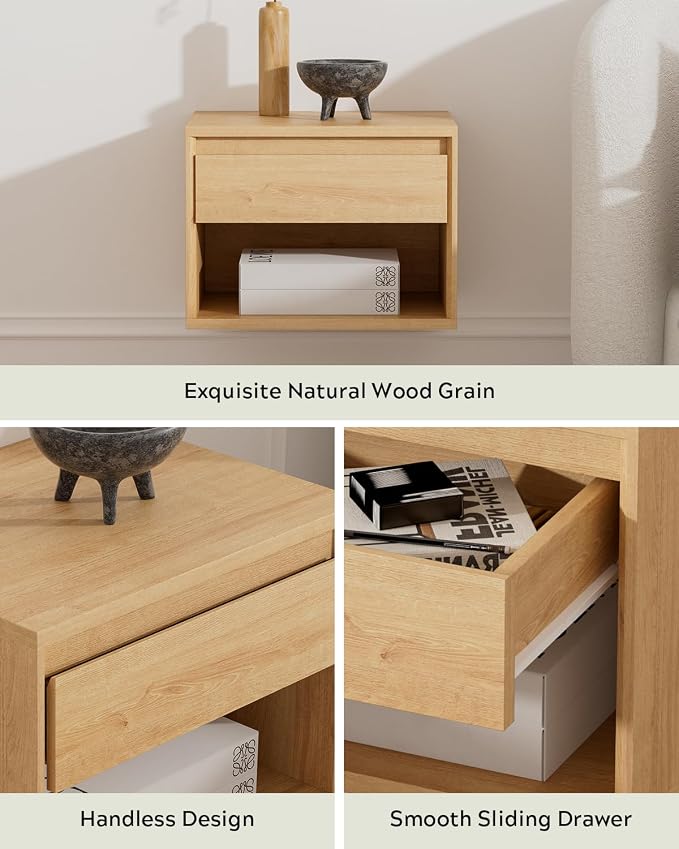Floating Nightstand, Wall Mounted Bedside Table - Image 4