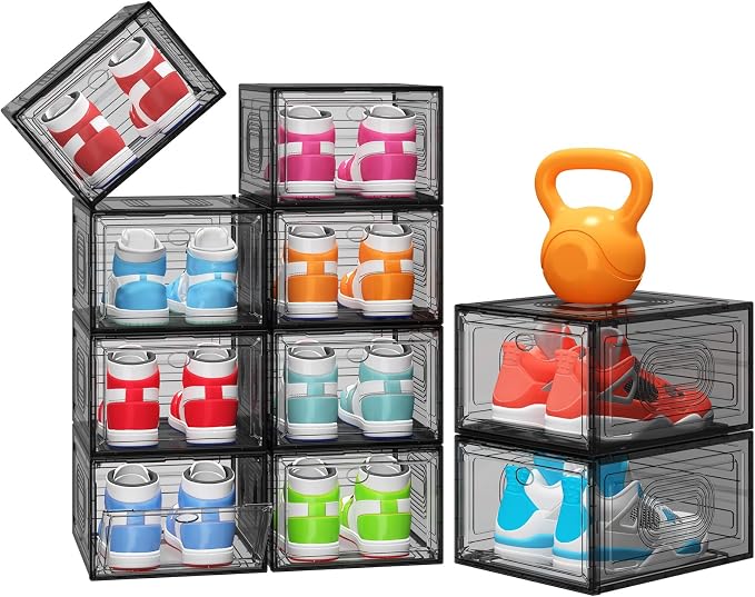 10 Pack Shoe Organizer, Stackable Shoe Box by Unknown