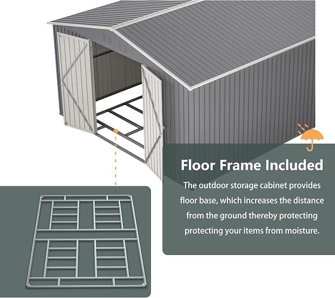 11x13 FT Outdoor Metal Storage Shed - Image 3