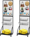 Grid Wall Panels, 2 Packs 2'x 6' Gridwall Display Stand by NectaCol