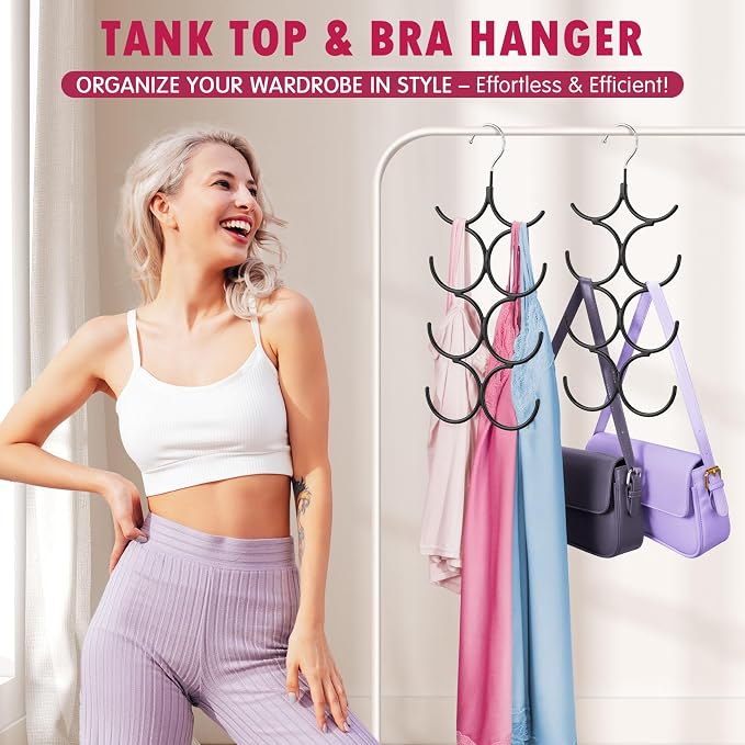 DOIOWN Tank Top Hanger, 2 Pack Space Saving Hangers Bra Camisole Hanger - Image 2