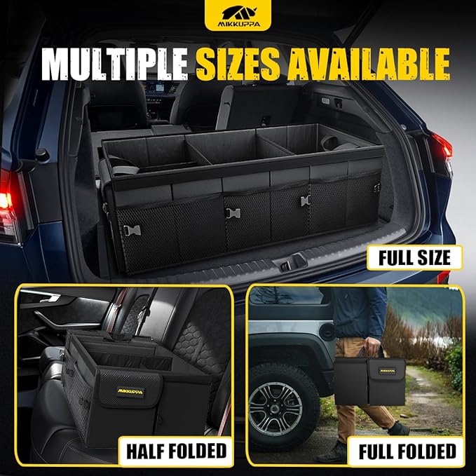 MIKKUPPA Car Trunk Organizer - 95L Collapsible Trunk Organizer with Lid - Image 6