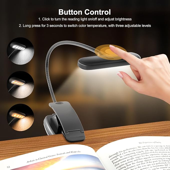 Book Stand for Reading with Light, Book Holders for Reading Hands Free - Image 6