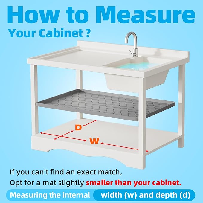Silicone Under Sink Mat 37" x 19", kitchen Essentials and Gadgets, Shelf liner - Image 6