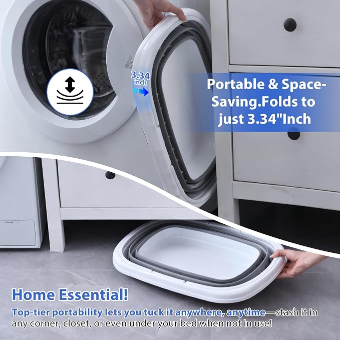 Monozuki Collapsible Plastic Laundry Basket 10.6 gallon 2pcs Eco-recycled - Image 4