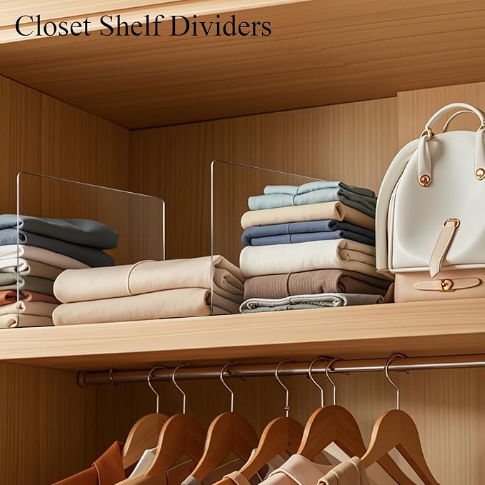 Acrylic Shelf Dividers for Closet Organization: 10" Tall x 12" Deep Closet - Image 6