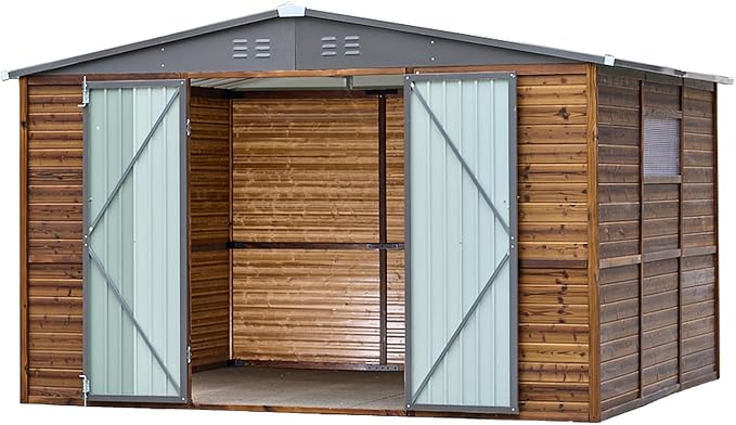10x8 FT Wood Storage Shed, Outdoor Storage Shed - Image 6