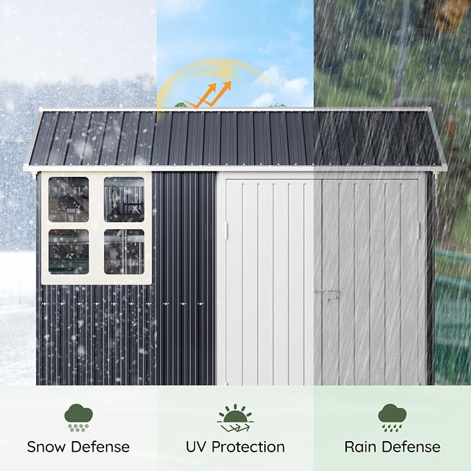 8x6 FT Outdoor Metal Storage Shed - Image 6