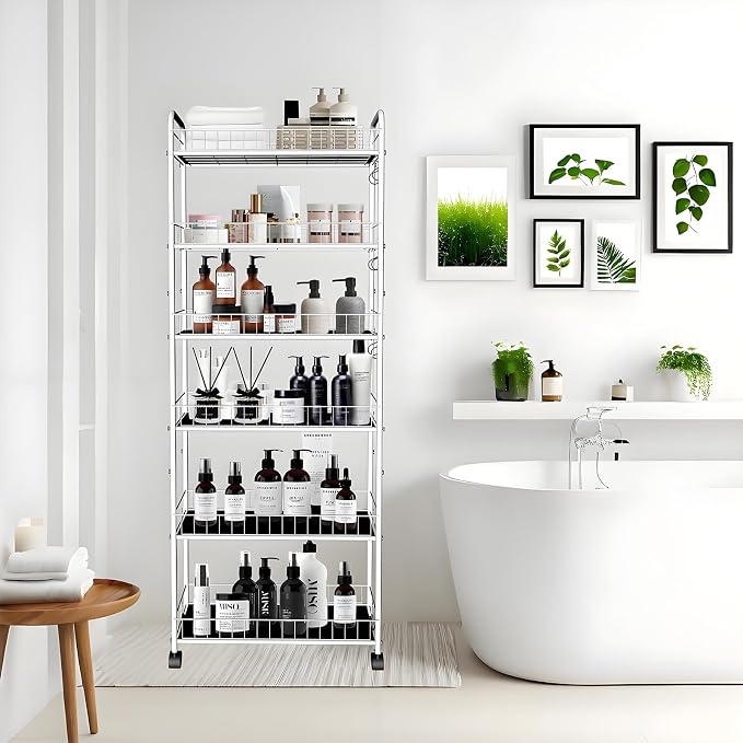 6 Tier 10in Slim Rolling Storage Cart - Image 3
