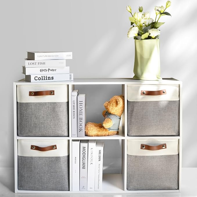 13 Inch Cube Storage Bins, Foldable Storage Basket - Image 6