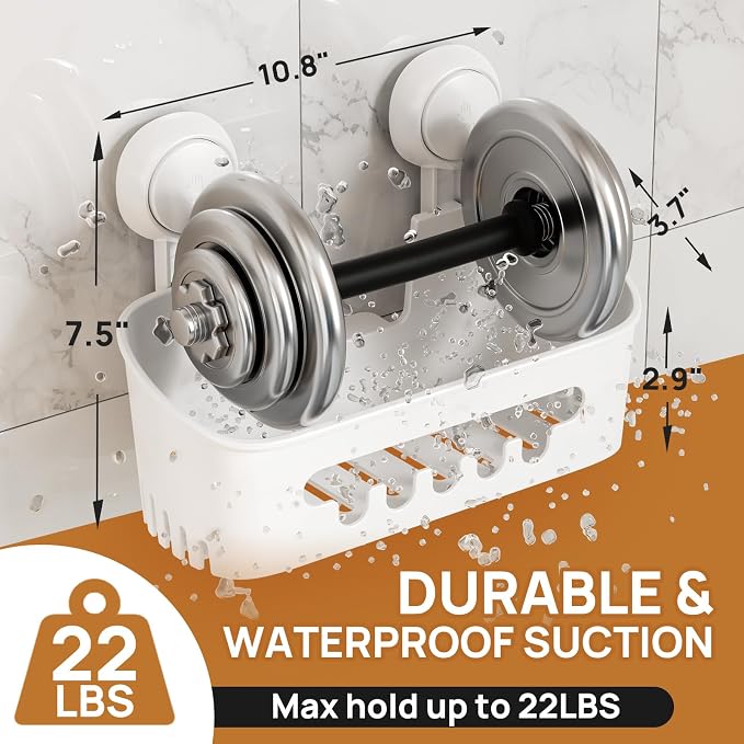 LEVERLOC Shower Caddy Suction Cup Set Shower Organizer & Soap Holder & - Image 3