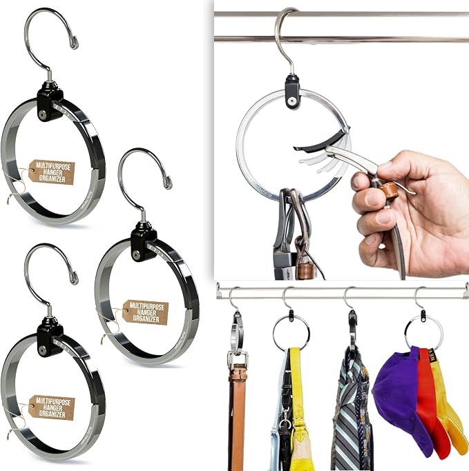 Multipurpose Closet Hangers- Tie and Belt Hanger by RollyHanger