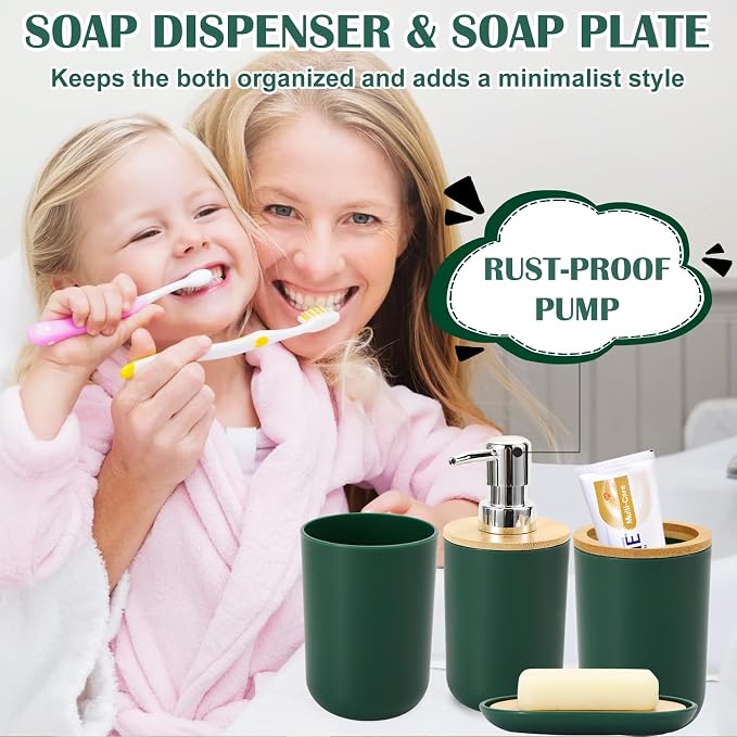 iMucci Bathroom Accessories Dark Green Bathroom Sets - Image 2