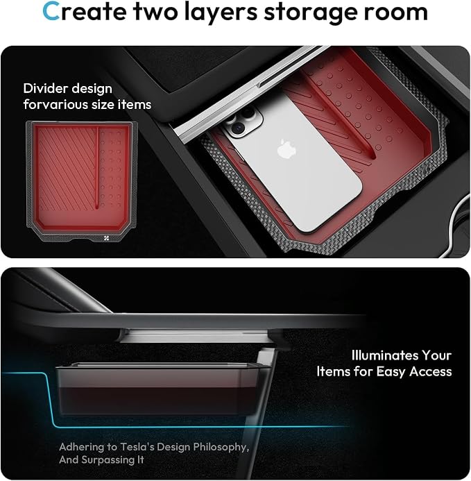 Center Console Organizer Tray for Tesla New Model Y Juniper Accessories 2025 - Image 6