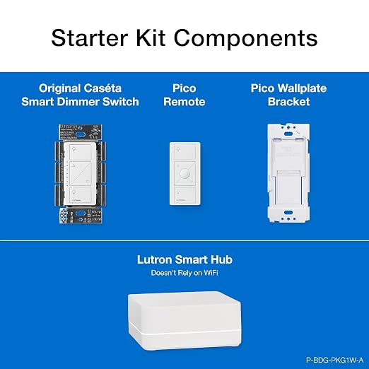 Lutron Caseta Original Smart Dimmer Switch Kit w/ Hub, - Image 16