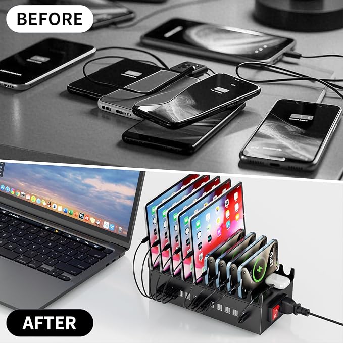 300W USB Charging Station, 22-Port Desktop Fast Charger Station - Image 6