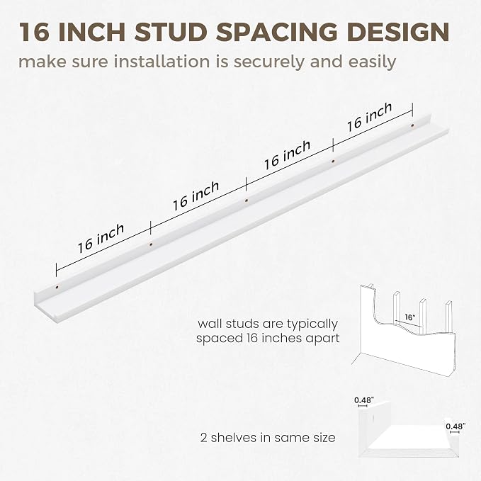 Axeman 72 Inch White Floating Shelves - Image 3