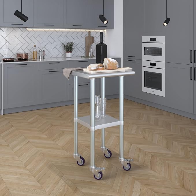 AmGood 20" x 20" Stainless Steel Work Table - Image 7