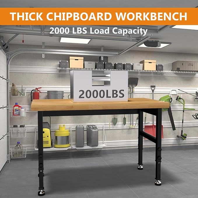 48" Work Bench, Adjustable Height Workbench - Image 6