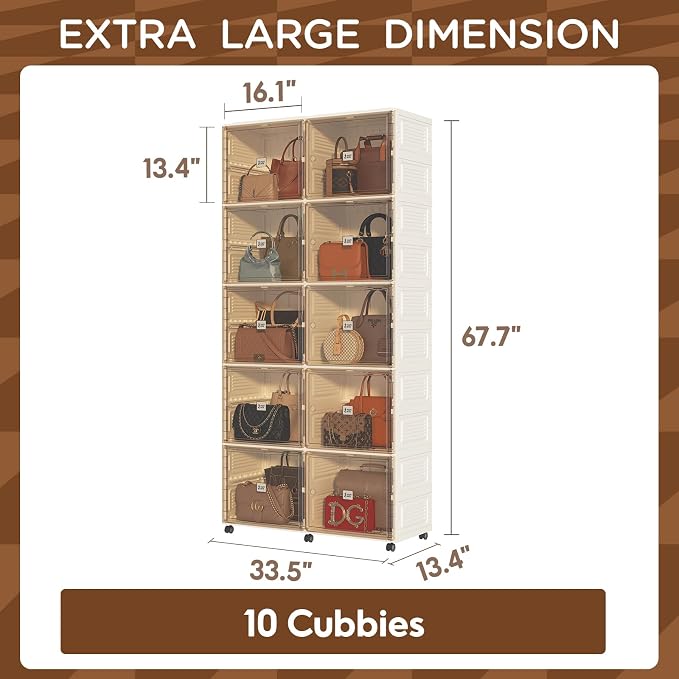 10 Cubbies Handbag Storage Organizer - Image 3