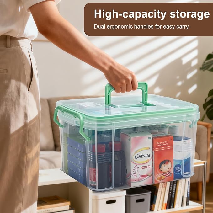 15QT Clear Medicine Organizer Storage Box - Image 5