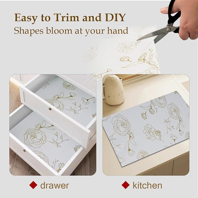 Moriah Shelf Liner for Kitchen Cabinet Non-Adhesive, Thickened Drawer Liner No - Image 5