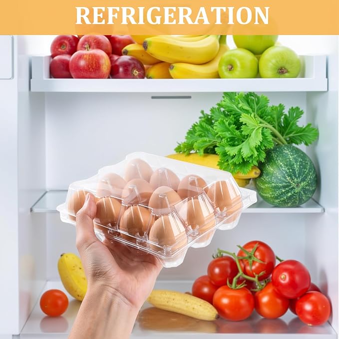 200PCS Clear Plastic Egg Cartons 6 Count, Half Dozen Egg Cartons Cheap Bulk - Image 5