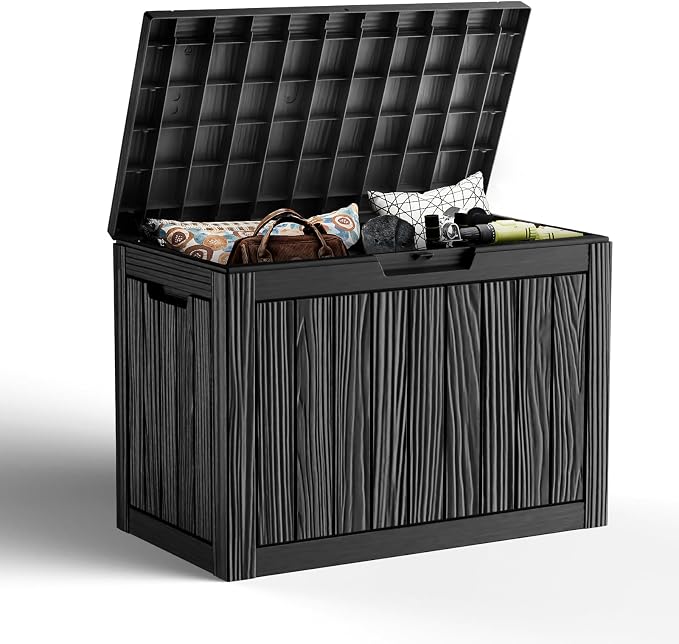 45 Gallon Resin Deck Box, Lockable Outdoor Storage Box by OutdoorLivingPerfected