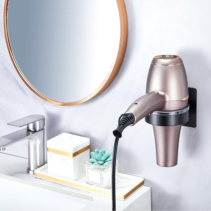 Blow Dryer Holder Wall Mounted, Hair Dryer Holder Stand Adhesive, Bathroom Hair - Image 3