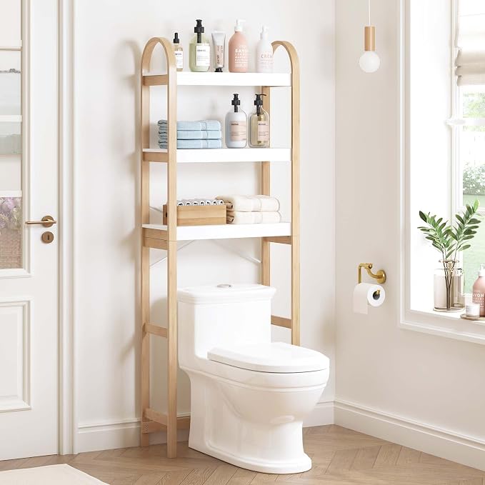 Spirich Over The Toilet Storage Shelf, 3-Tier Over Toilet Bathroom Organizer by SpirichLLC