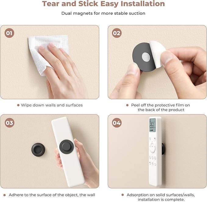4Pcs Magnetic Remote Control Holder, Upgrades Silicone Wall Mount Self-Adhesive - Image 6