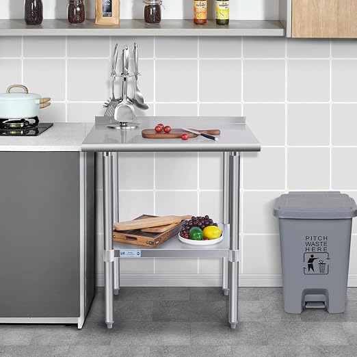 Hally Stainless Steel Table for Prep & Work 14 x 24 Inches, NSF Commercial - Image 2