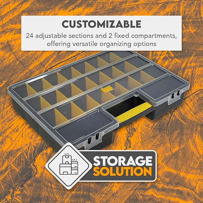 SE Adjustable 26-Compartment Plastic Storage Box - Image 6