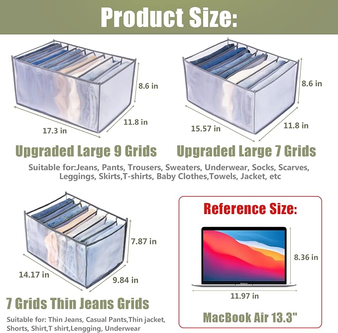 TOOVREN Wardrobe Clothes Organizer, 7 Grids, Drawer Organizers - Image 5