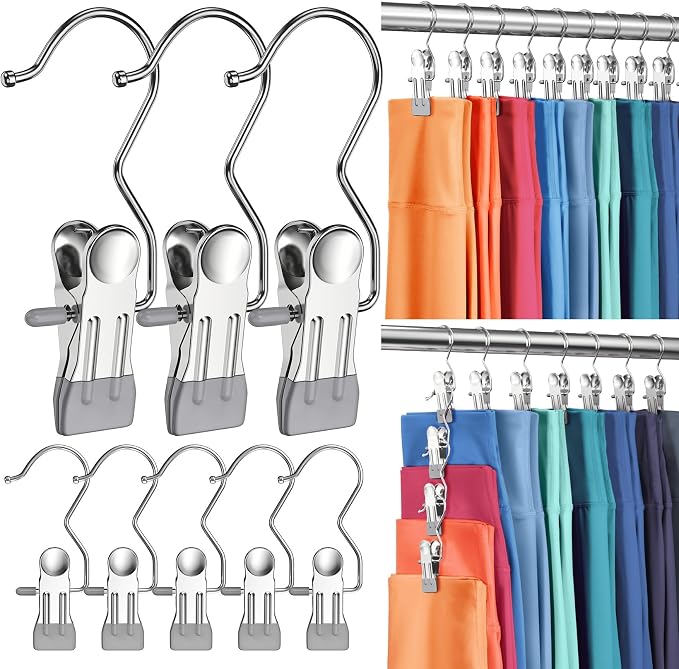 50 Pack Pants Hangers with Clip, Legging Organizer by DOIOWN