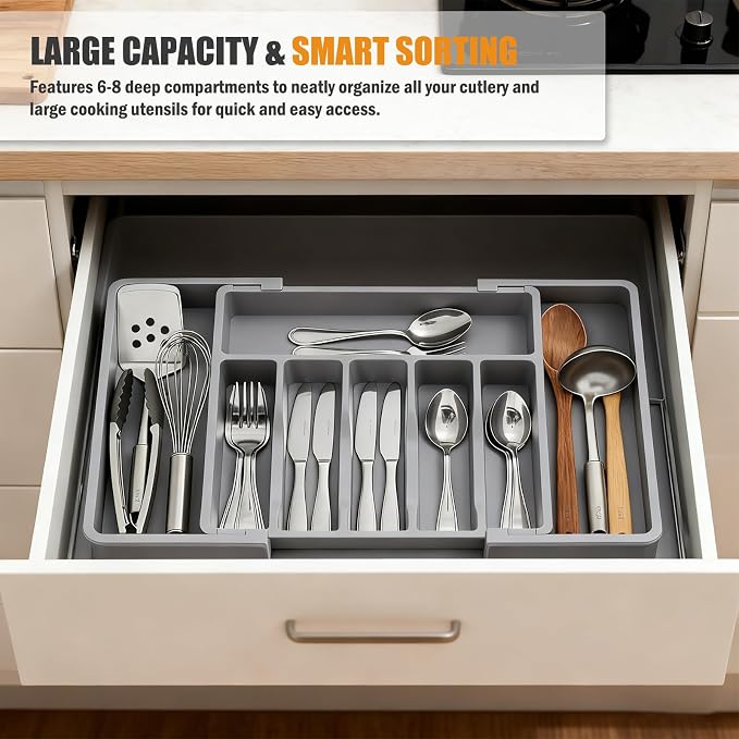 2 PCS Large Expandable Silverware Organizer - Image 3