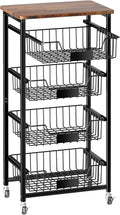 Fruit Basket, 5-Tier Utility Kitchen Organizer and Storage Cart by OKZEST