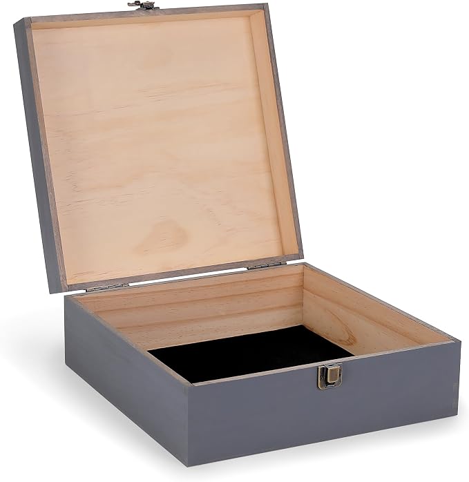 makerflo Medium Grey Pine Wood Memory Box - Image 3