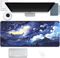 Blue Clouds Mouse Pad, Extended Stars Sky Dark Blue Clouds Mousepad Desk Pad by Unknown