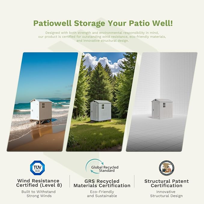 Patiowell 4x8 FT Outdoor Storage Shed - Image 6