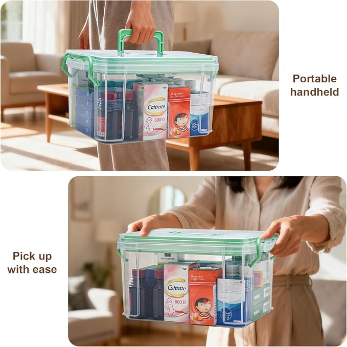 15QT Clear Medicine Organizer Storage Box - Image 7
