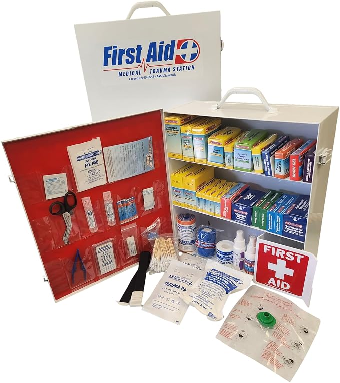 Rapid Care 3-Shelf First Aid Kit Cabinet, Class A+ ANSI/OSHA Compliant – 700+ by GREIGHTBRANDPRODUCTS