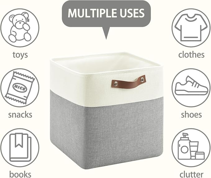 13 Inch Cube Storage Bins, Foldable Storage Basket - Image 5