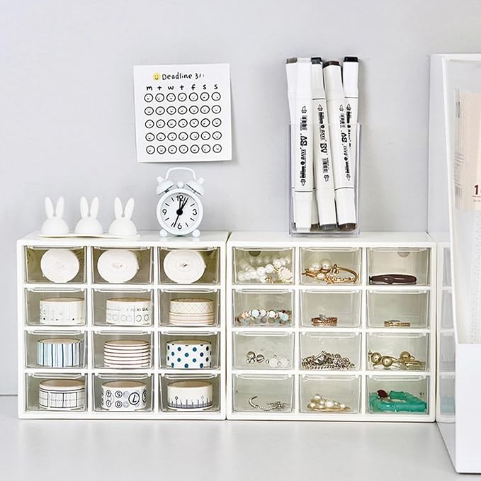 12-compartment plastic desktop drawer storage box, suitable - Image 2