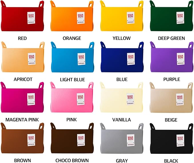 Collapsible Felt CHARCOL Storage Bin Large 14.6"x9.4"x9.4" – Foldable Basket - Image 2