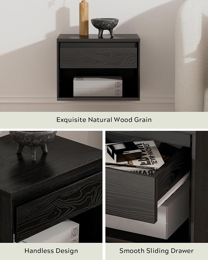 Floating Nightstand Set of 4, Wall Mounted Bedside Table - Image 4
